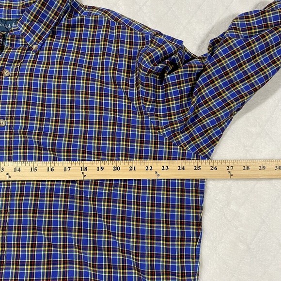 Ralph Lauren Classic Fit Men's Plaid Long Sleeve Button Down Shirt Men's Sz XL - Picture 5 of 7